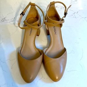 Via Spiga cross ankle strap pumps. 8.5